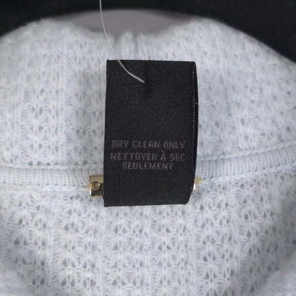 NWT MAGASCHONI 100% CASHMERE Women’s Knit Full Zip Hoodie DELICATE BLUE Size S/P - Picture 8 of 9